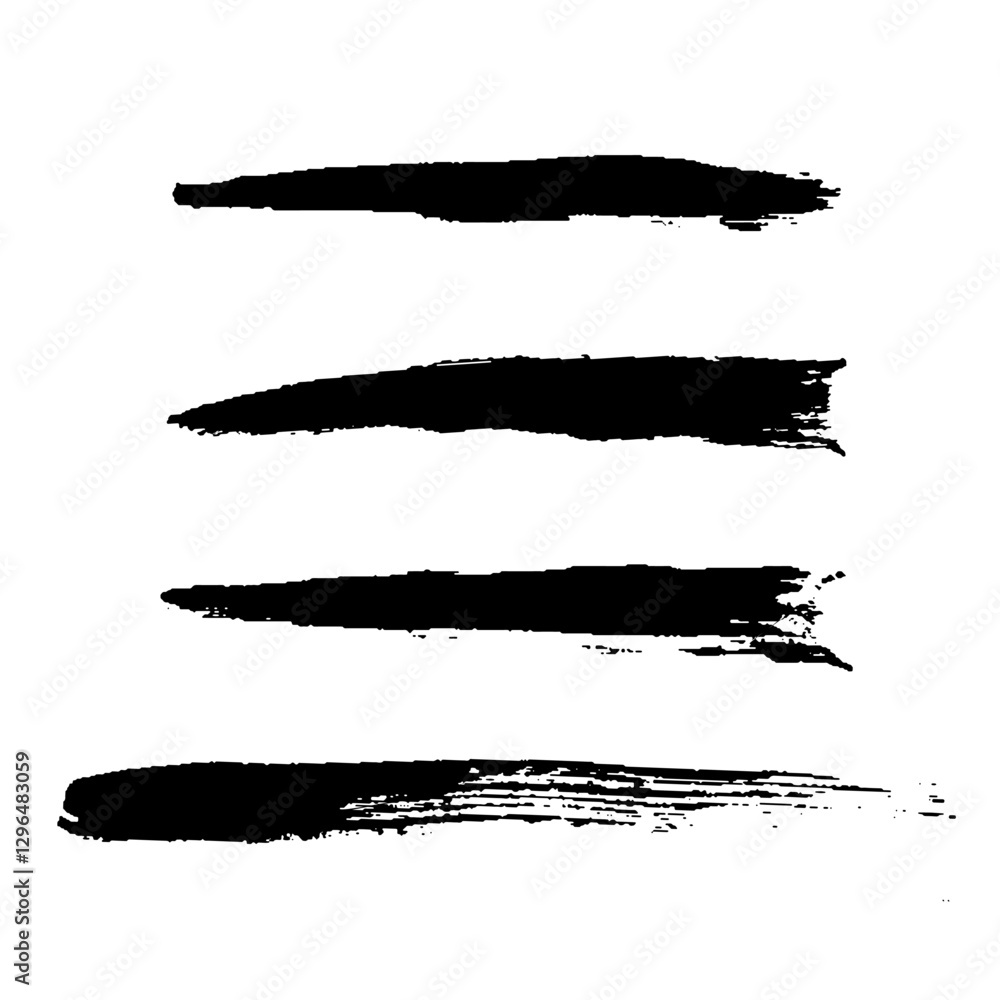 Black Brush strokes isolated on white background. Dry Brush Strokes and Scratches Retro Grunge Background. Vector brush stroke texture. Black ink, paint splatter. Black Brush strokes isolated on white background. Dry Brush Strokes and Scratches Retro Grunge Background. Vector brush stroke texture. Black ink, paint splatter.