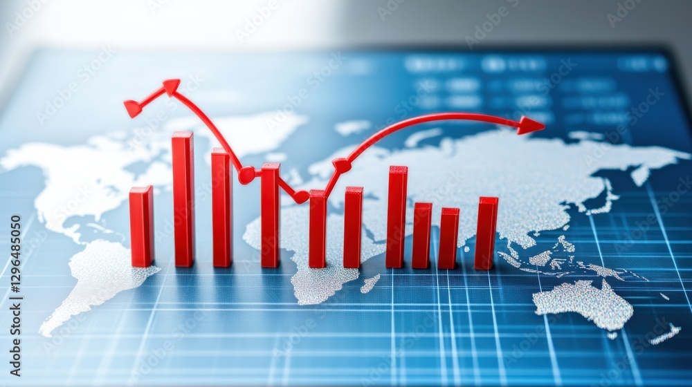 Fototapeta premium Economic growth trends worldwide global market analysis data visualization business environment analytical perspective economic insights