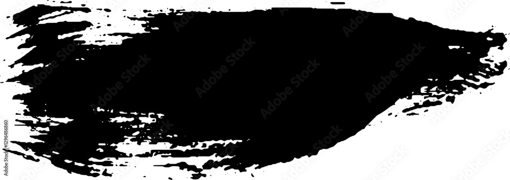 Fototapeta premium Black Brush strokes isolated on white background. Dry Brush Strokes and Scratches Retro Grunge Background. Vector brush stroke texture. Black ink, paint splatter.