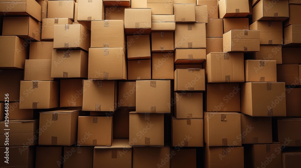 Stacked cardboard boxes filling frame. Stacked cardboard boxes filling frame.