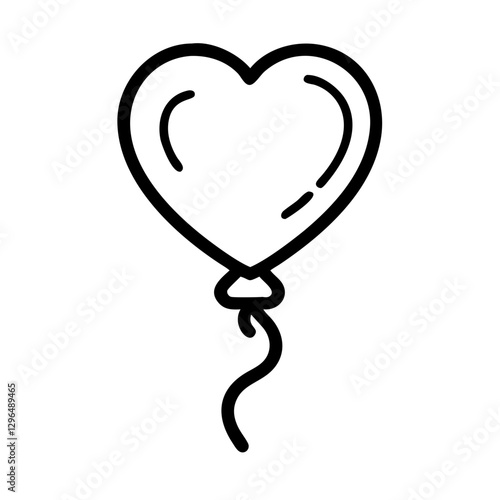Heart-shaped balloon illustration for charity concept on transparent background