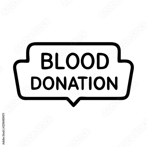 Signboard with blood donation text for charity concept on transparent background