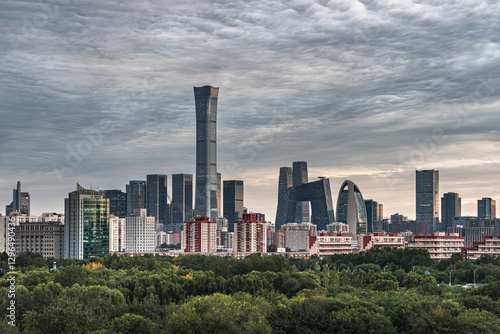 Wallpaper Mural Panoramic view of high-rise buildings in the urban scenery of Beijing, China Torontodigital.ca