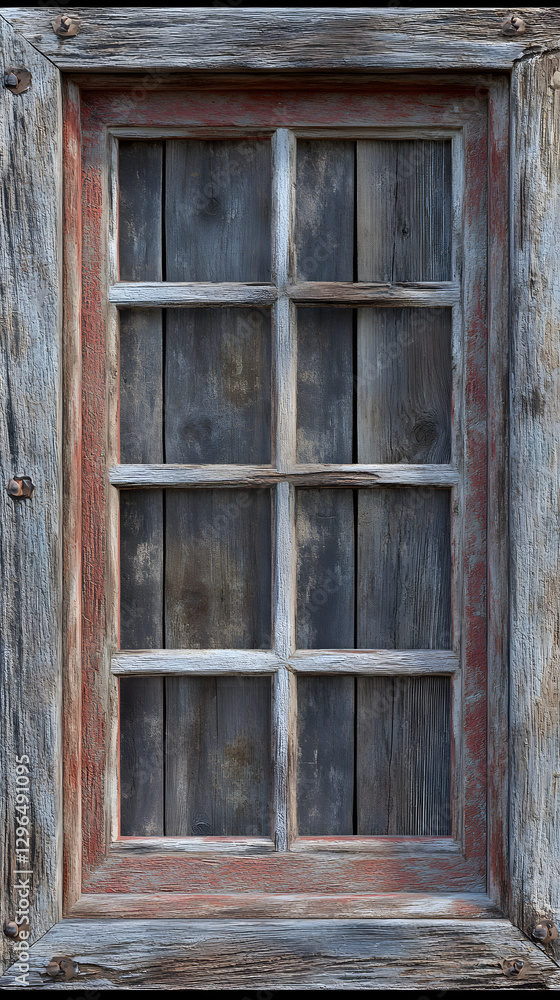Weathered Wood Window with Textured Frame Weathered Wood Window with Textured Frame