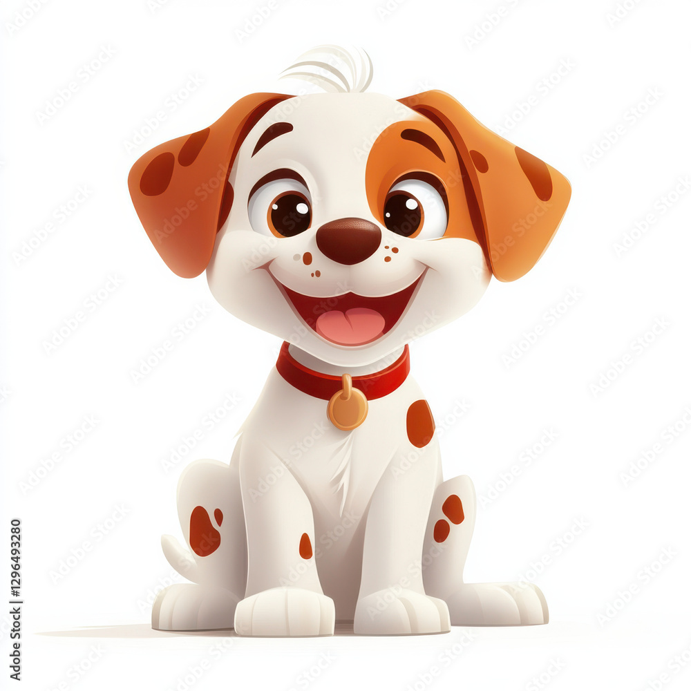 Obraz premium Cute Cartoon Dog Character Illustration Transparent Background
