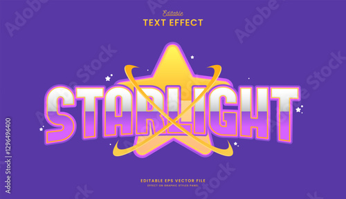 decorative starlight editable text effect vector design