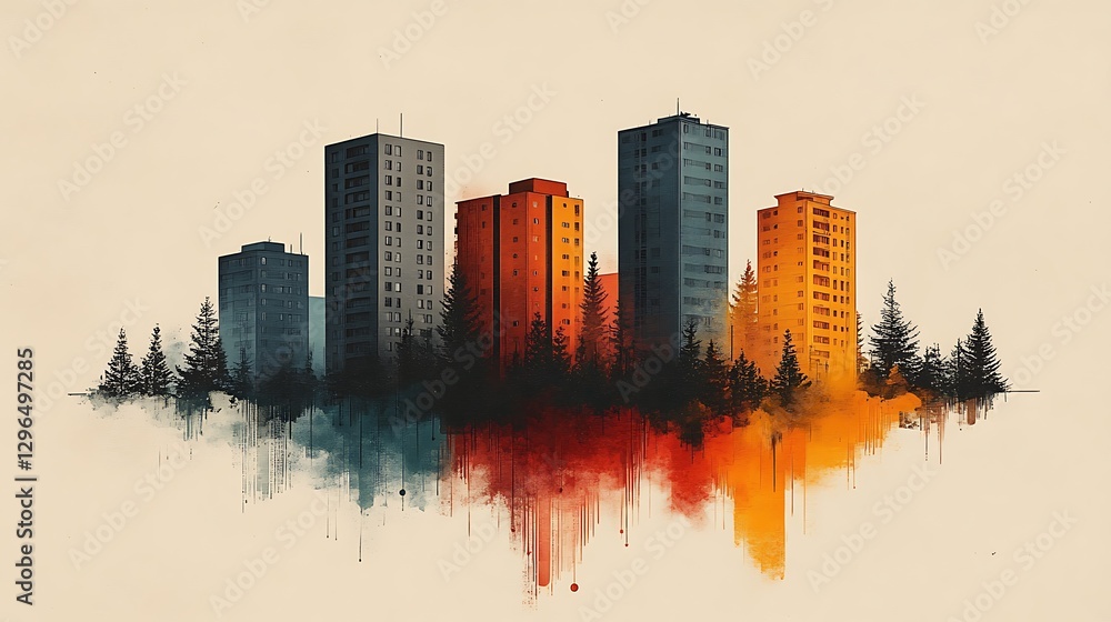 Obraz premium Abstract shapes modern real estate logo high resolution hd picture