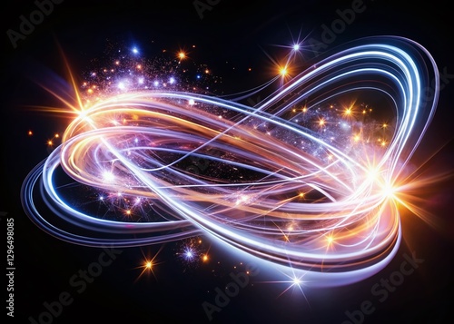 Wallpaper Mural Glowing Swirl Light Trail, Double Exposure Effect, Abstract Background, White Shiny Lines, Energy Burst Torontodigital.ca