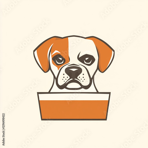 Modern Boxer Dog Logo Design Featuring a Bold and Striking Contrast with a Pale Background Perfect for Pet Lovers and Dog Enthusiasts Seeking Unique and Eye-Catching Graphics photo