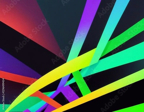 Wallpaper Mural Colored lines on a black background abstraction Torontodigital.ca