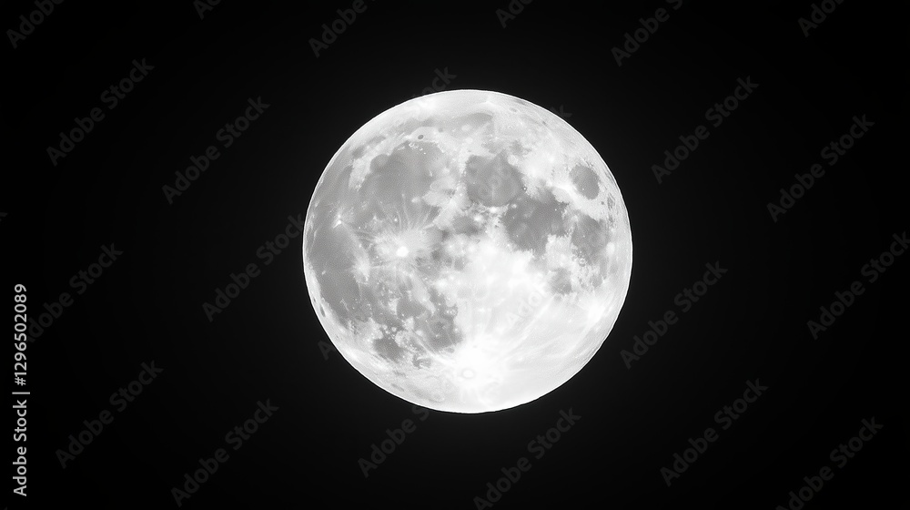 A bright full moon surrounded by pure black A bright full moon surrounded by pure black