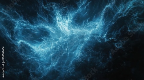 Abstract blue energy swirls, cosmic background, nebula texture, design element