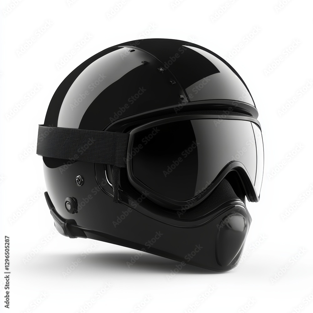 Sleek Black Ski Helmet 3D Rendering with Modern Design Features Sleek Black Ski Helmet 3D Rendering with Modern Design Features