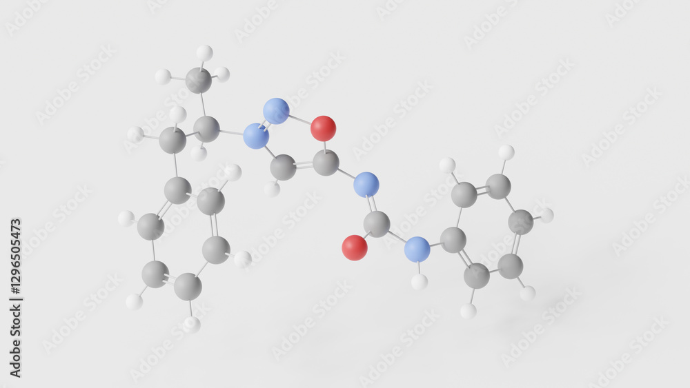 mesocarb molecule 3d, molecular structure, ball and stick model, structural chemical formula antidepressants