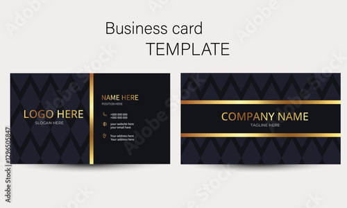 Modern luxurious business card design. Modern shapes, Luxurious golden gradient design.