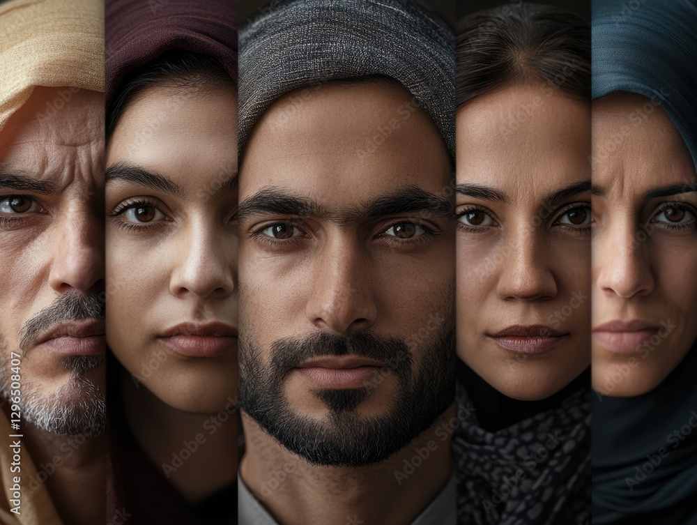 Inclusive Group of Diverse People, Unity of Faiths and Religions on Neutral Background, Selective focus
Inclusive Group of Diverse People, Unity of Faiths and Religions on Neutral Background, Selective focus