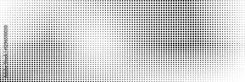 Halftone gradient. Dotted gradient, smooth dots spraying and halftones dot background seamless horizontal geometric pattern vector template set.