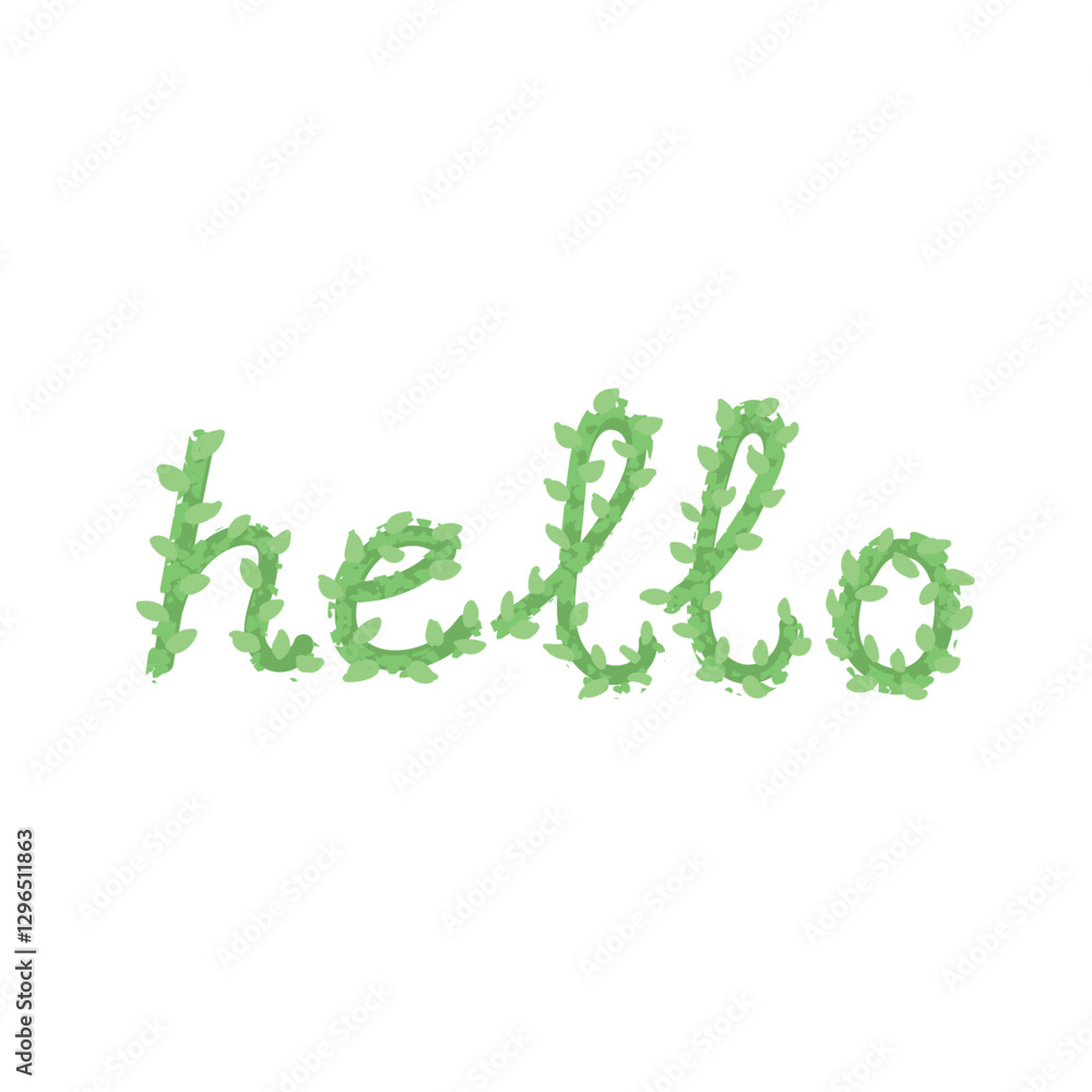 Vector Hand Drawn Lettering - Hello Isolated on White Background Vector Hand Drawn Lettering - Hello Isolated on White Background