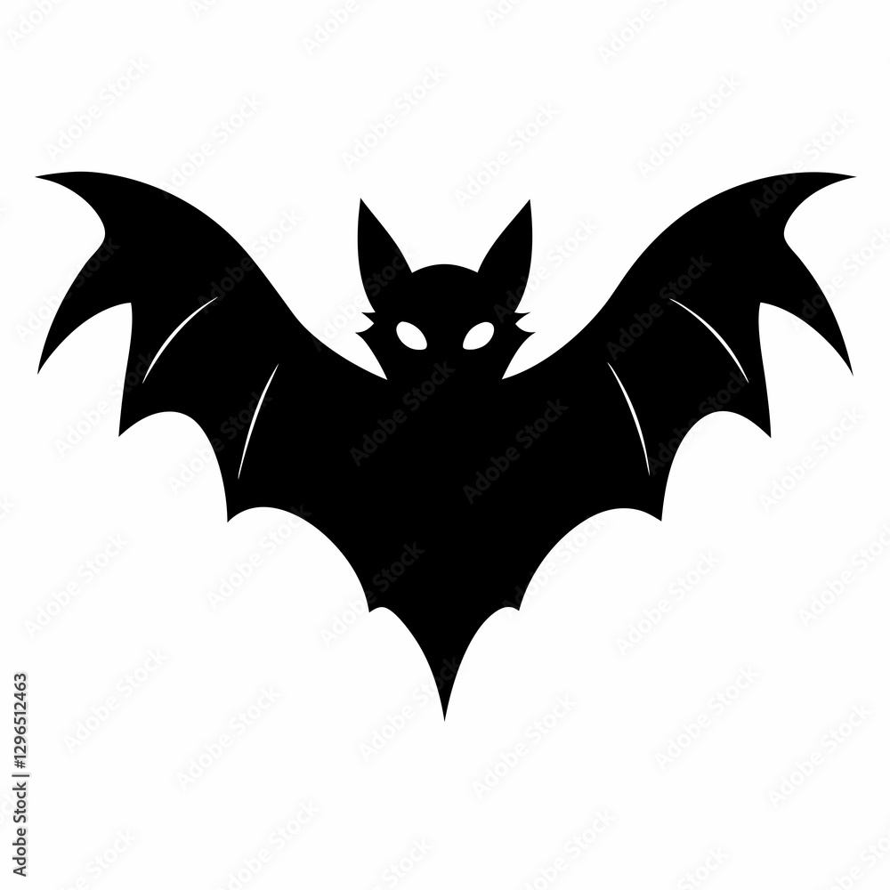 Black Bat Outline Vector Illustration Black Bat Outline Vector Illustration