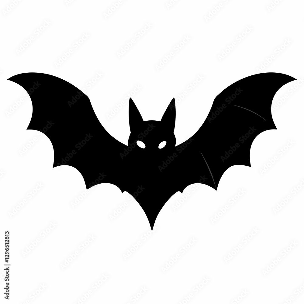 Black Bat Outline Vector Illustration Black Bat Outline Vector Illustration