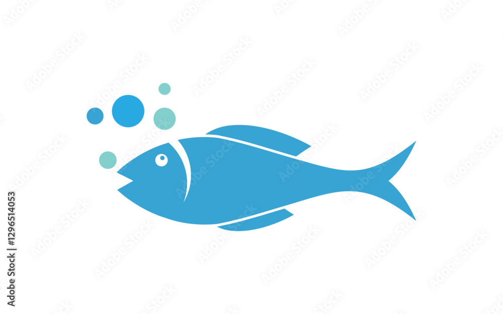 Fish icon illustration Logo design template Fish icon illustration Logo design template