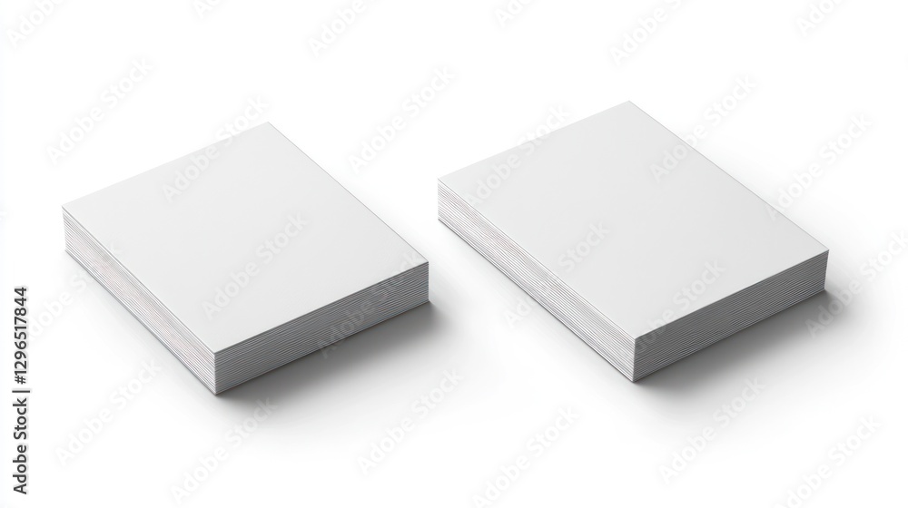 Two blank books, one square, one rectangular, isolated on white background. Two blank books, one square, one rectangular, isolated on white background.