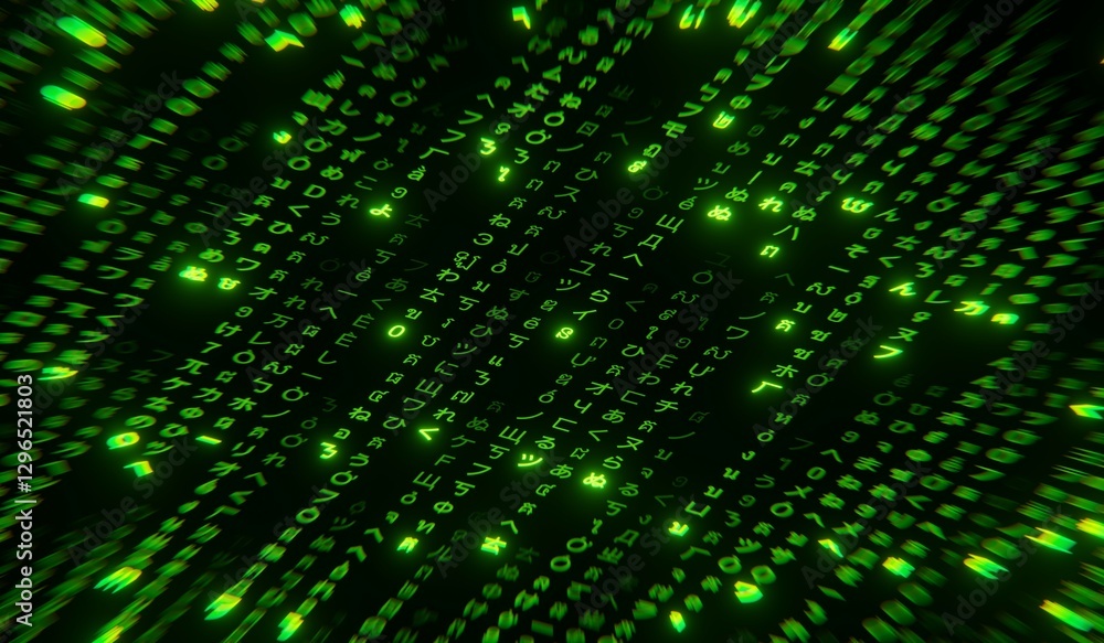 Fototapeta premium Binary code, technology background, code, numbers, 3D illustration