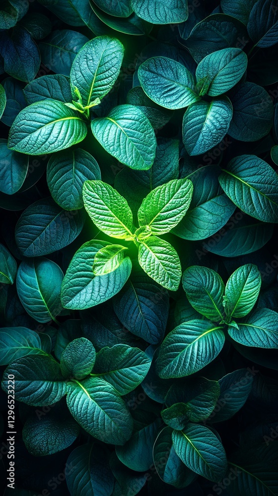 Lush Green Jungle with Neon Accents Lush Green Jungle with Neon Accents