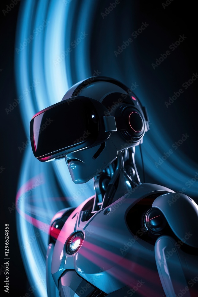 Art photograph, robot with charming features using VR Art photograph, robot with charming features using VR