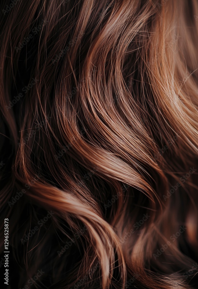 A close-up of wavy, brown hair with a high-resolution, high-detail, and beautiful photographic quality. A close-up of wavy, brown hair with a high-resolution, high-detail, and beautiful photographic quality.