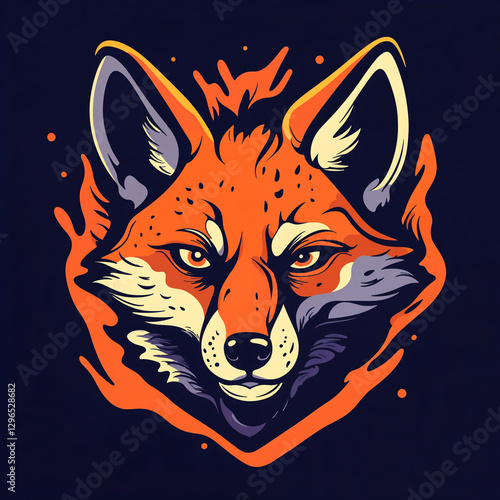 Obraz na płótnie Modern orange fox mascot logo for gaming teams, cyber players, and social networks w salonie