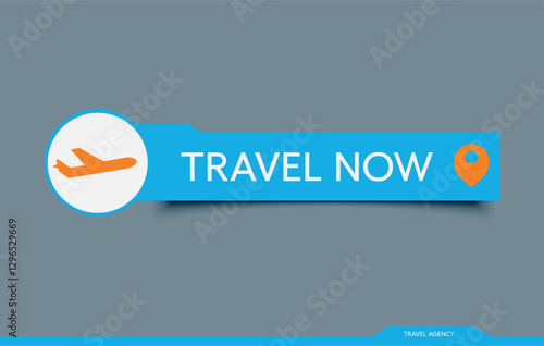 Advertising banner design for travel agency and air travel. Vector