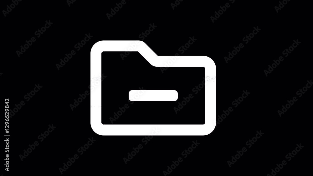 Icon folder minus is distorted. Glitch. Noise, chromatic aberration, geometric distortion. Transparent background, looped. In-Out looped. Alpha BW at the end Icon folder minus is distorted. Glitch. Noise, chromatic aberration, geometric distortion. Transparent background, looped. In-Out looped. Alpha BW at the end
