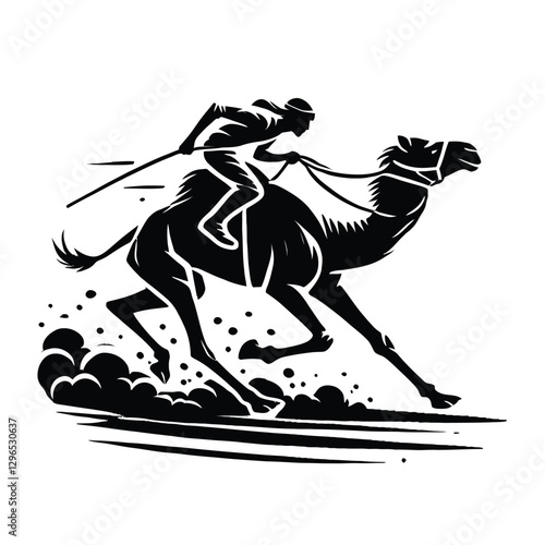 Camel Racing in Desert