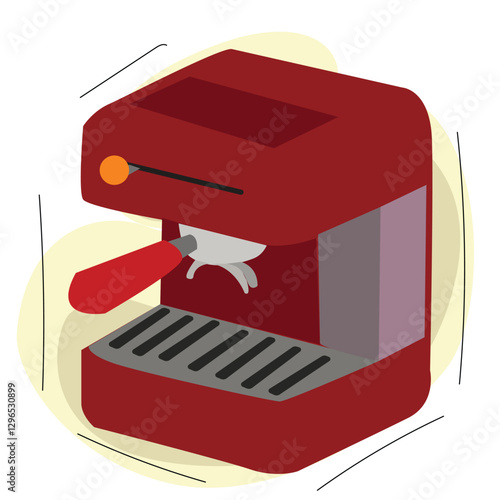 Coffee machine flat illustration.  vektor