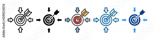Goal Alignment Icon Set Multiple Style Collection