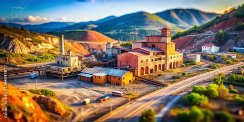 Ingurtosu Mine, Sardinia, Italy: Miniature Tilt-Shift Landscape photo