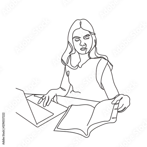 Focused Woman at Work