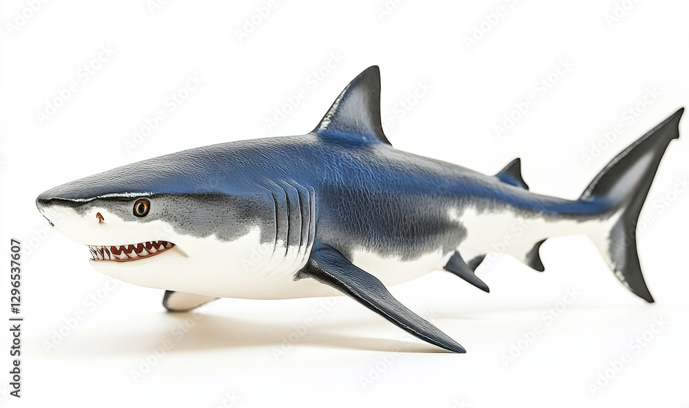 Obraz premium Realistic toy shark model showcasing detailed design