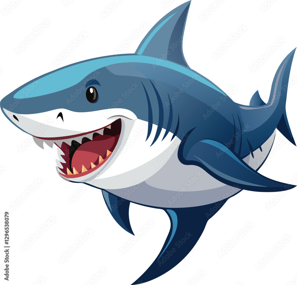 shark cartoon isolated on white background illustration shark cartoon isolated on white background illustration