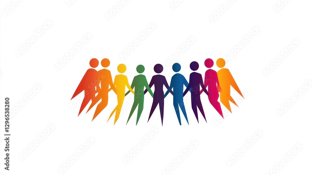 Obraz premium People holding hands uniting to form a community with diversity. For togetherness concepts