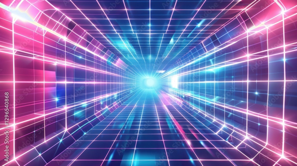 Neon Grid Tunnel Neon Grid Tunnel