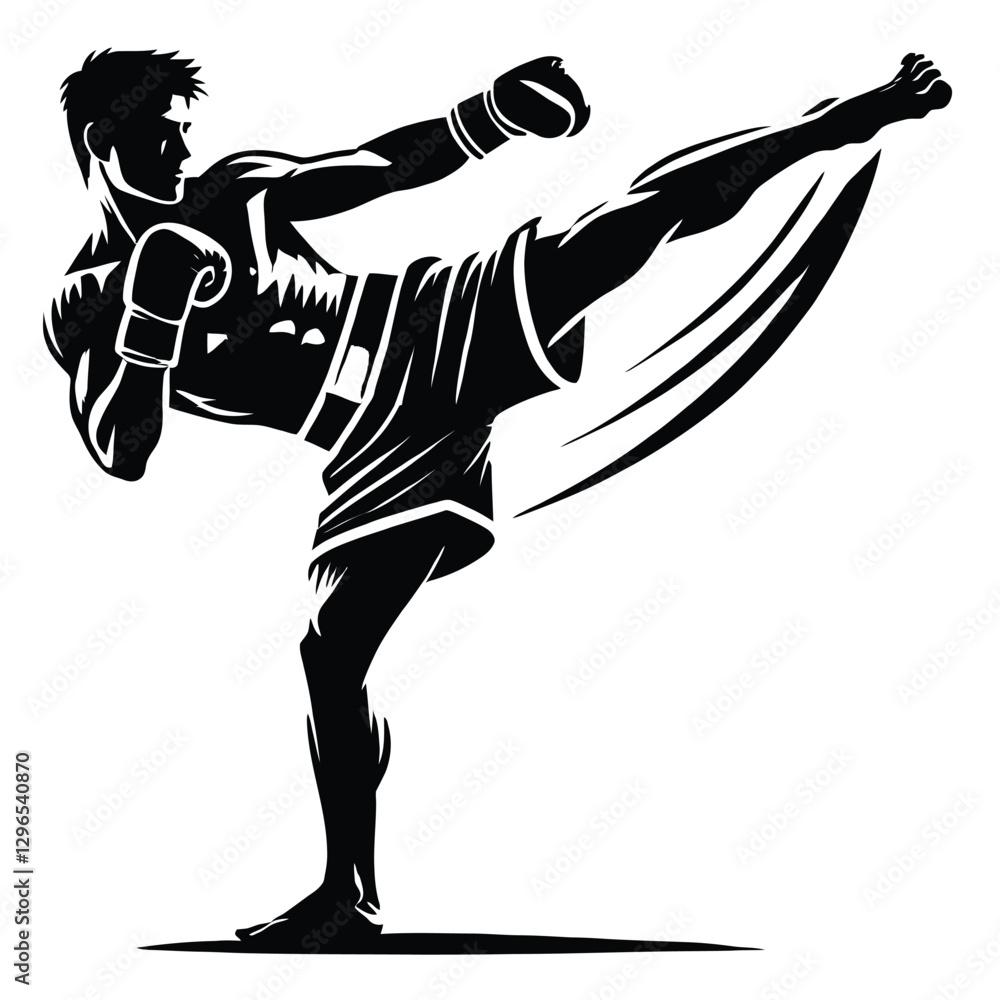 Fototapeta premium Kickboxer Roundhouse Kick