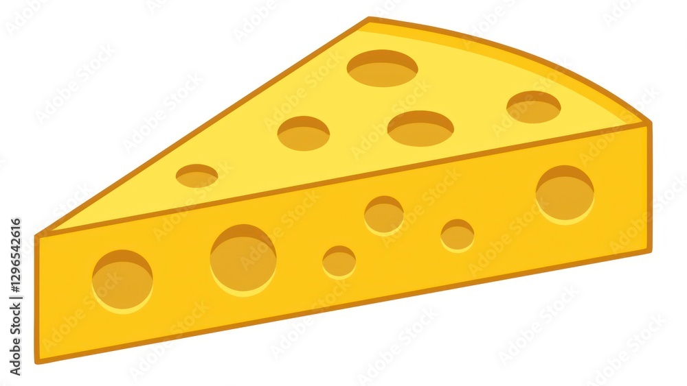 illustration of delicious and inviting slice of cheese with perfect holes illustration of delicious and inviting slice of cheese with perfect holes