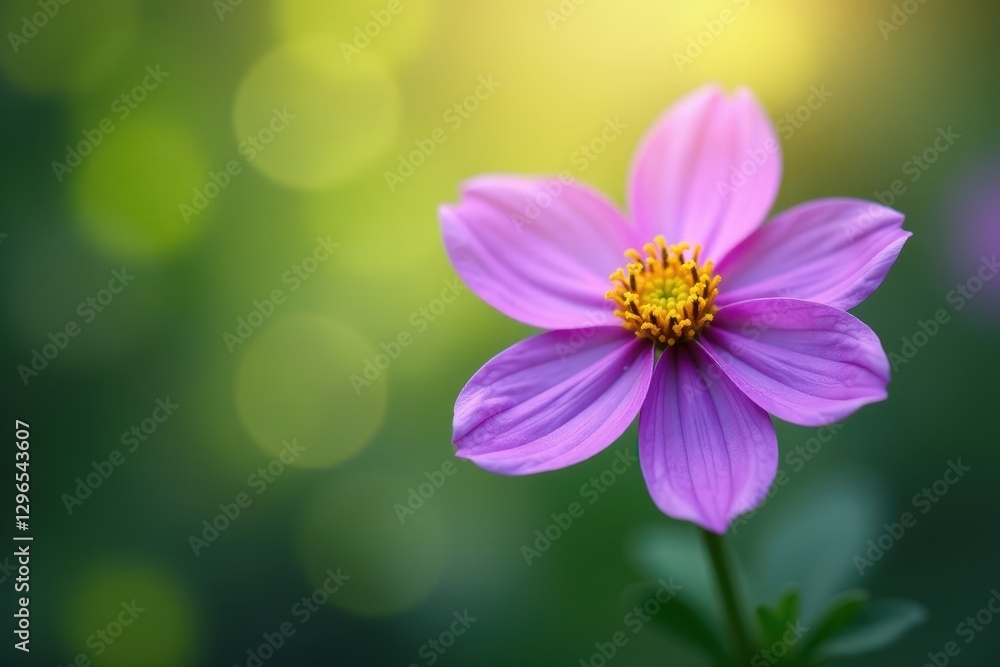 Vibrant purple bloom, crisp detail, soft green bokeh, peaceful, floral, serenity Vibrant purple bloom, crisp detail, soft green bokeh, peaceful, floral, serenity