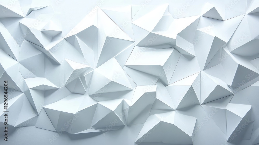 Obraz premium Abstract geometric white 3D shapes background for presentation