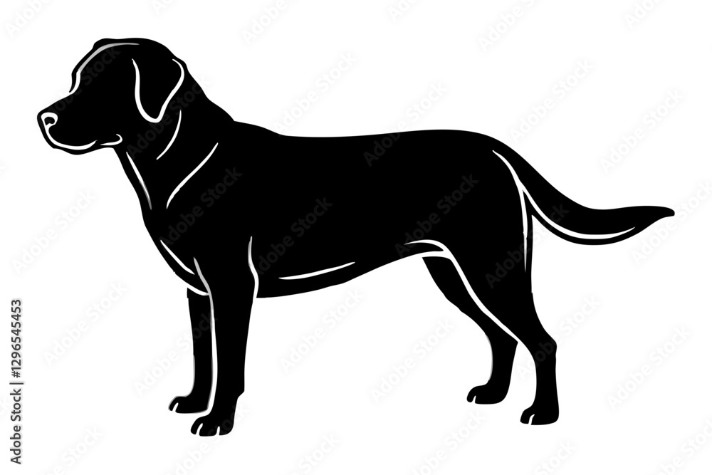Fototapeta premium Labrador Retriever silhouette vector illustration