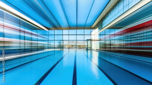Dynamic Dive into a Luminescent Pool with Motion Blur