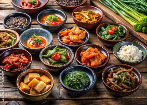 Wallpaper Mural Korean Banchan: A Colorful Array of Savory Side Dishes - Stock Photo Torontodigital.ca