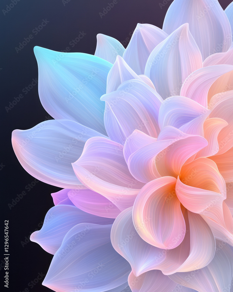 Fototapeta premium Kaleidoscopic pattern of multiple radiant blooms arranged in concentric circles, neon color